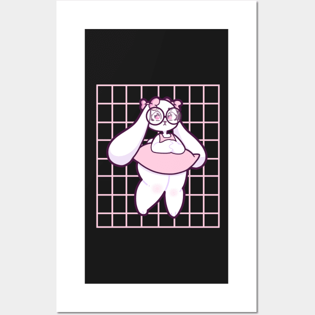 Checkered Bunny Girl Wall Art by Indy-Site